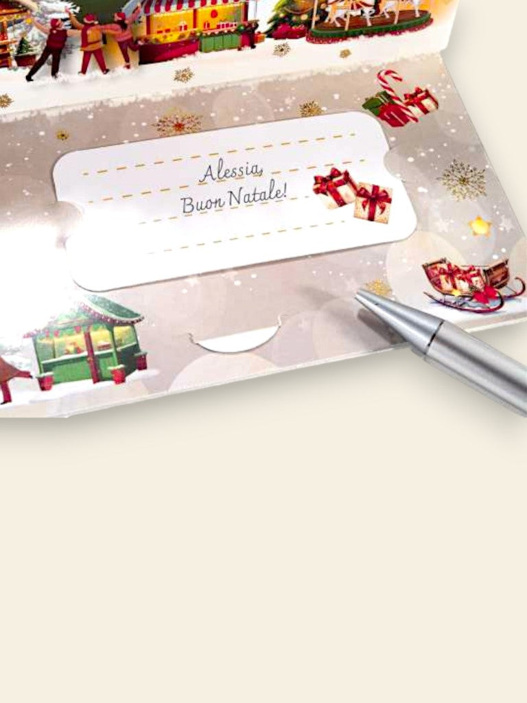 Biglietto di Auguri di Natale con Decoro Pop Up