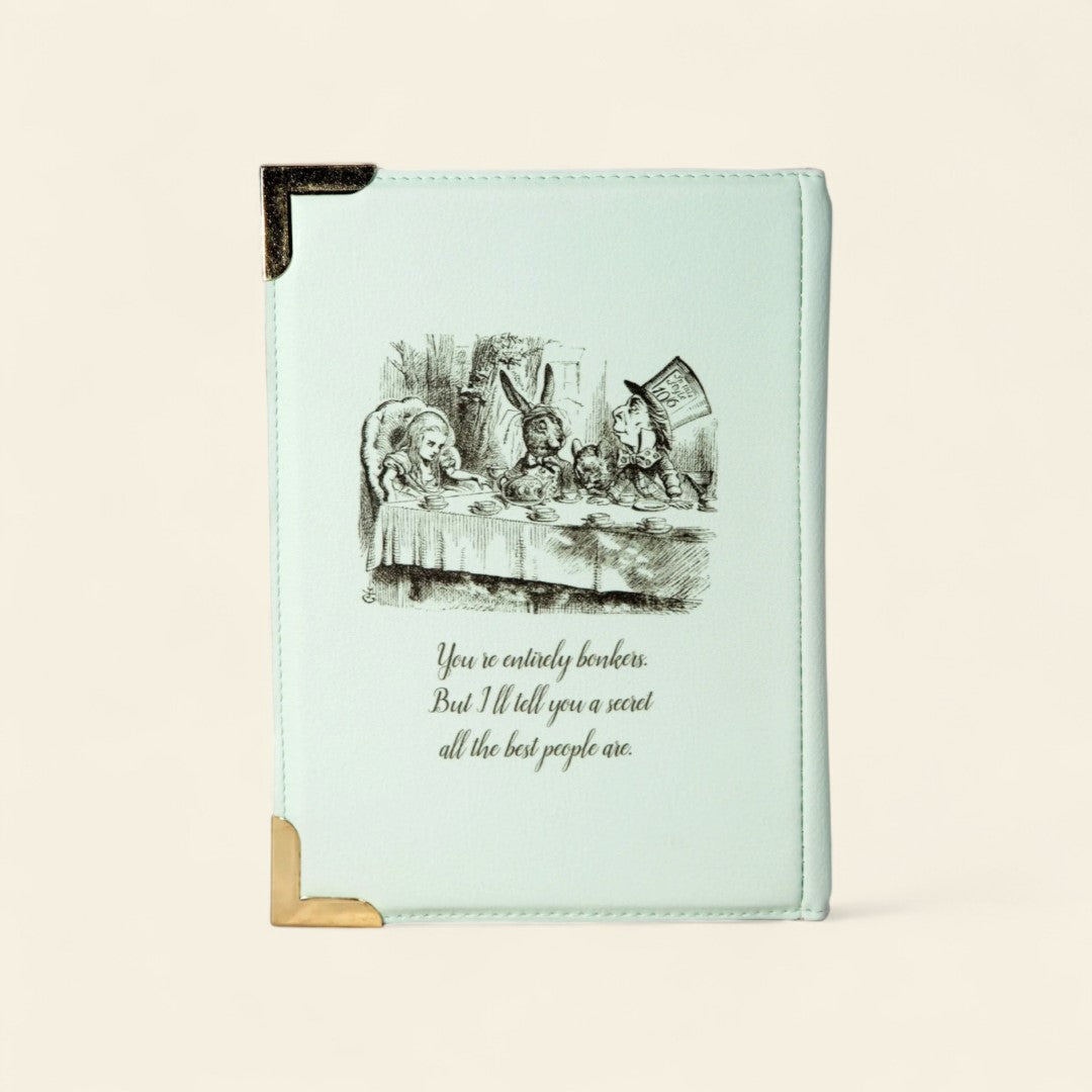 Borsa turchese Alice in Wonderland - "Alice nel Paese delle Meraviglie" di Lewis Carroll