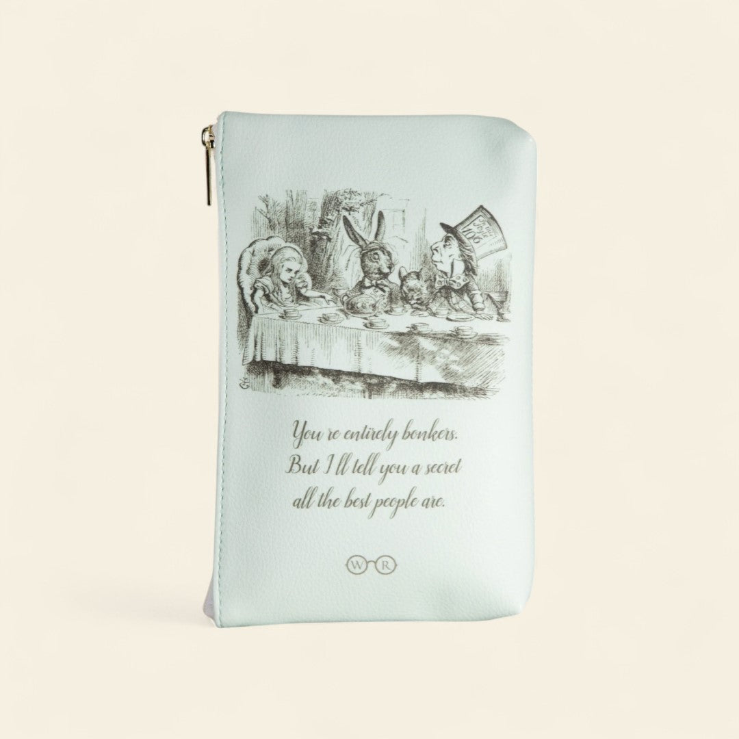 Pochette portatutto turchese Alice in Wonderland - "Alice nel Paese delle Meraviglie" di Lewis Carroll