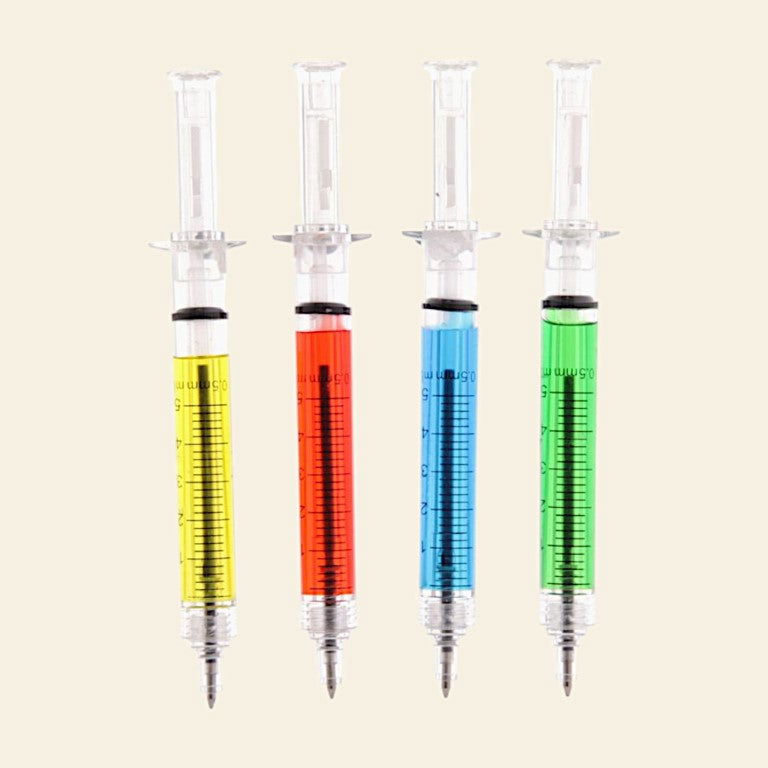 Penna a forma di siringa - Colore random - PetiteBox.it