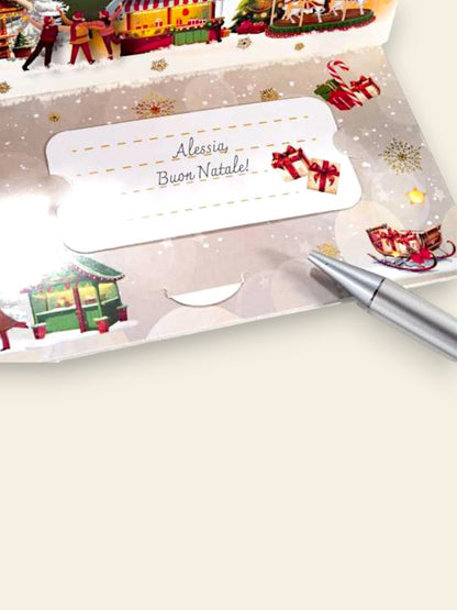 Biglietto di Auguri di Natale con Decoro Pop Up
