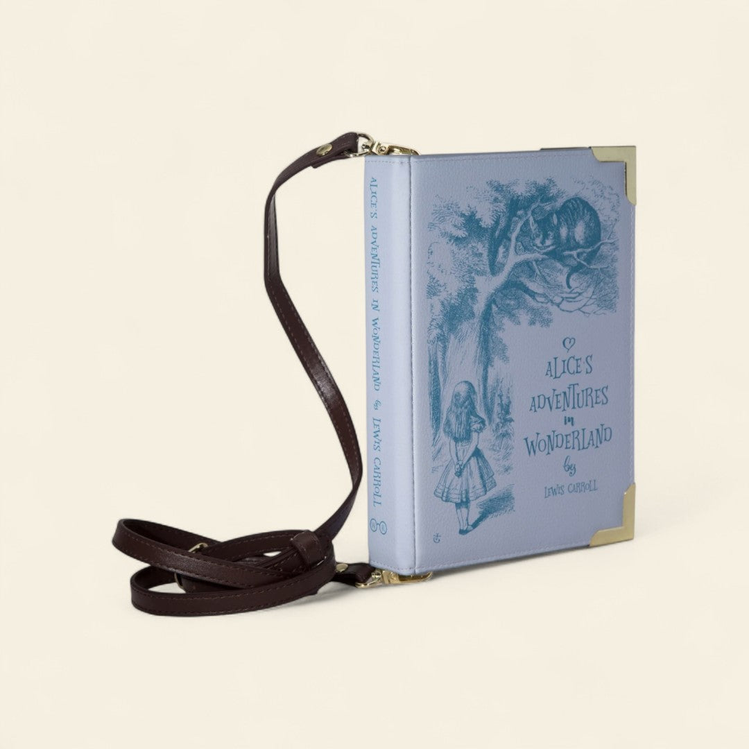 Borsa motivo azzurro violetto di Alice in Wonderland - "Alice nel Paese delle Meraviglie" di Lewis Carroll